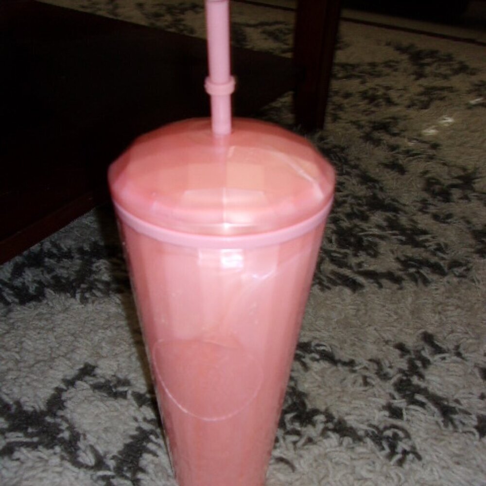 Summer Blush Pink Kaleidoscope Venti Tumbler with Dome Lid and Straw, 24 fluid